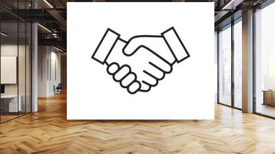 Handshake icon as a concept of friendship and trust or the business partnership contractuality Wall mural