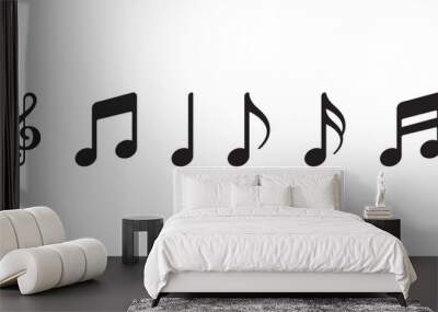 Music notes icon set, Music notes symbol, vector illustration Wall mural