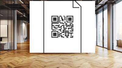 QR Code vector icon. QR code sample for smartphone scanning. Isolated vector Wall mural