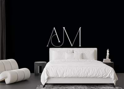 AM  initial logo design and creative logo Wall mural