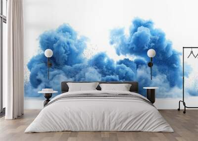 Abstract Blue Smoke Cloud Explosion Wall mural