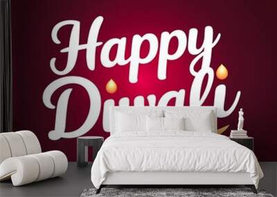 Free Photo happy Diwali lettering design generative ai Wall mural