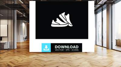 shoe outline icon, black shoe outline icon, white shoe outline icon, shoe icon. Wall mural