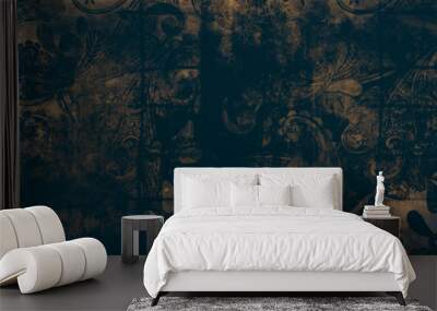 Floral grunge decorative background, Beautiful vintage texture, antique look designs  Wall mural