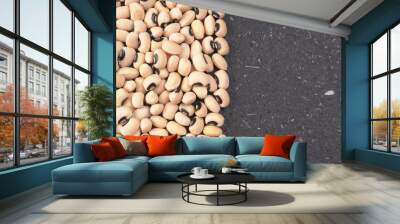 uncooked black eyed peas. health food concept. Wall mural