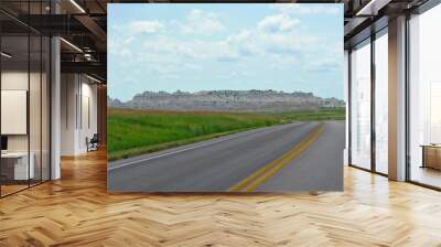 Paved roads around the loop of Badlands National Park in South Dakota makes it accessible for visitors. Wall mural