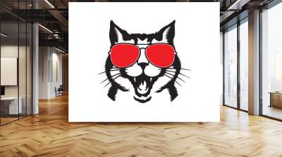 Black cat icons isolated on white background vector animal icon
 Wall mural