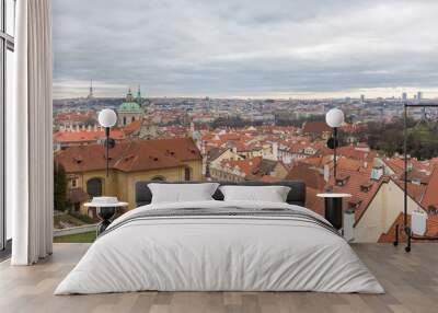 Prague city top view Wall mural