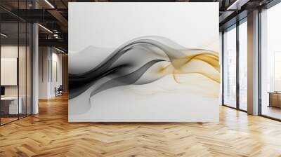 Abstract Waves, black and gold , beautiful background Wall mural