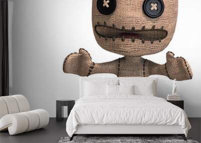 3D-illustration of a cute looking but dangerous voodoo doll Wall mural