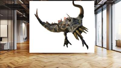 3d-illustration of an isolated giant fantasy creature dragon with horns Wall mural