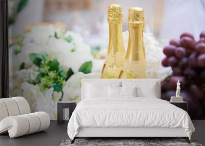 Two bottles of champagne Wall mural