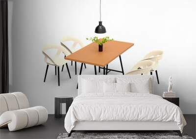 table and chairs isolated Wall mural