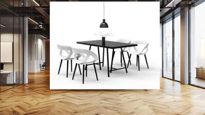 table and chairs isolated Wall mural