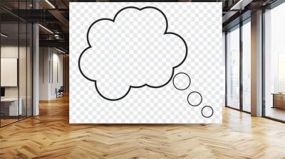 black and white speech bubble icon. Think or speech bubble icon. Thought Comic Speech bubble vector illustration. Wall mural