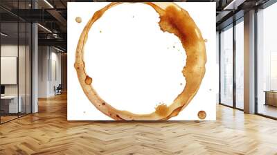 coffee stains on transparent background Wall mural