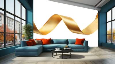 gold ribbon isolated on transparent background Wall mural