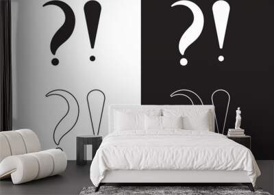 Question mark and exclamation mark vector on white background. Question mark and exclamation mark. vector illustration. Wall mural