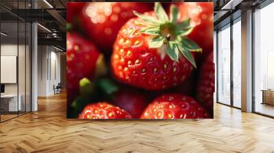 Strawberries, ripe and juicy, are a healthy and tasty treat Wall mural