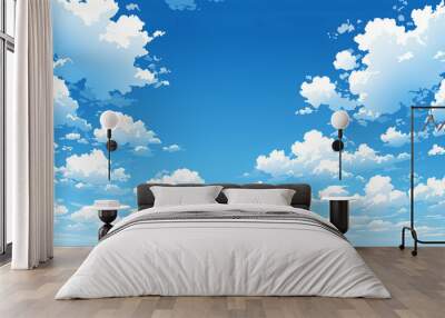 cloud with blue sky in animation style anime background Wall mural