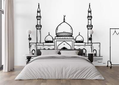 mosque hand drawn illustration Wall mural