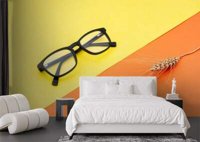 Cool and creative Eyeglasses with colorful background Wall mural