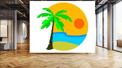 logo vector beach summer Wall mural