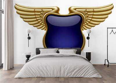 Gold banner with wings Wall mural