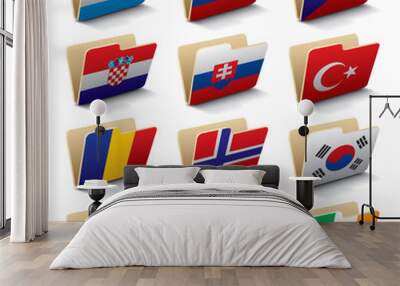 World folders icons 3 Wall mural