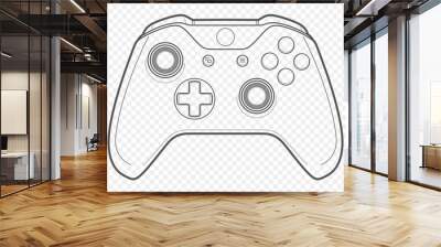 vector outline for playing video games console controller illustration with transparent background Wall mural