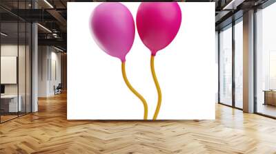 Icon balloons Birthday Party 3D Illustration Wall mural