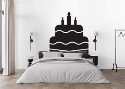 birthday cake icon Wall mural