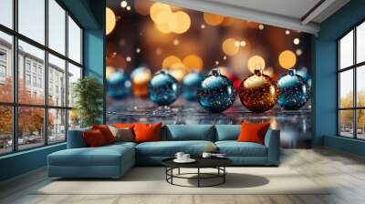 christmas decorations balls Wall mural