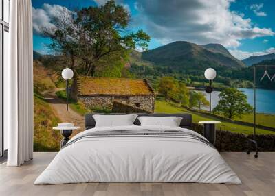 The Ullswater Way is a 20-mile walking route around Ullswater in the Lake District startin g from Pooley Bridge Wall mural