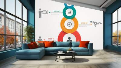 Abstract Circles Parts Infographic With Step By Step Structure. Wall mural