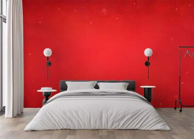 Red christmas glitter background with stars. Festive glowing blurred texture. Wall mural