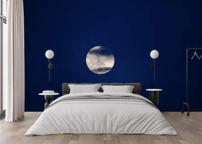 full moon in the sky with clouds beautiful view full moon، giant moon Wall mural