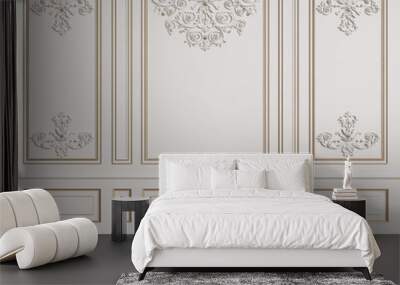 Classic interior wall with mouldings Wall mural