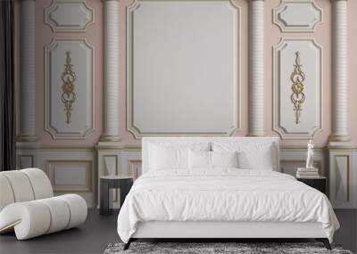 Classic interior wall with mouldings Wall mural