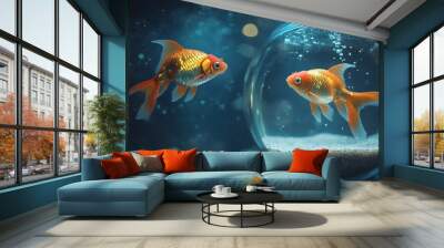 Fish enjoying the aquarium
 Wall mural