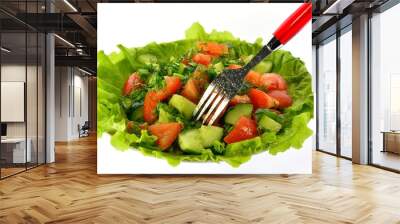 Salad of tomatoes, cucumbers and dill Wall mural