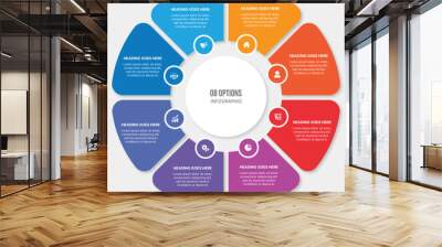 Cycle Infographic Template Design With 8 Stages Wall mural