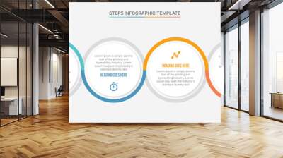 Vector four steps options circle business infographic modern design template Wall mural