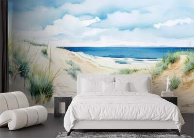 Pastel colors light watercolors of a sunny day Wall mural