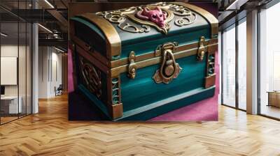 old wooden box with jewelry Wall mural