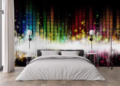 Vector Illustration of a Colorful Music Equalizer Wall mural