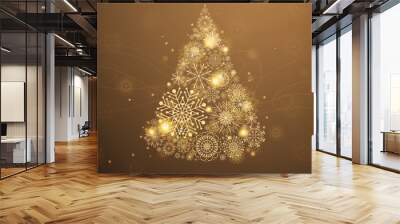 Vector Illustration of a Stylized Christmas Tree Wall mural