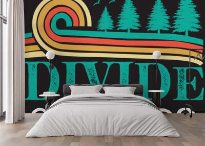 Evergreen sunset los Alamos Forest Divide Colorado Wood T Shirt Wall mural