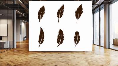 set of bird feather icon logo Vector illustration collection Wall mural