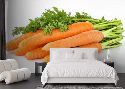 fresh organic carrot isolated on white background Wall mural